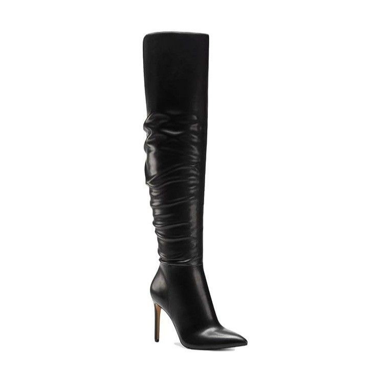 Inc Womens 8 M Black Smooth Iyonna High Heeled Over The Knee Boots Nib Oz6